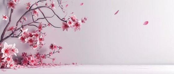 A pink tree with pink flowers and pink leaves