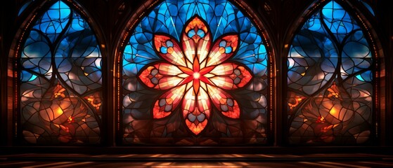 Stained Glass Material Structure Background - Generative AI