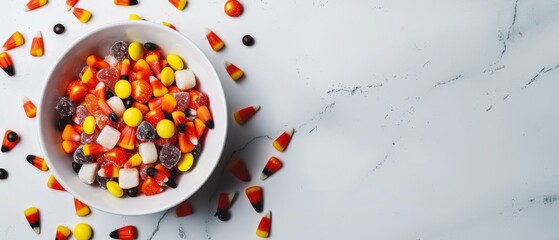 Wall Mural - A bowl of candy with a white background