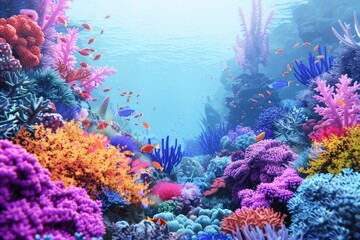 Wall Mural - tropical coral reef with blue sea