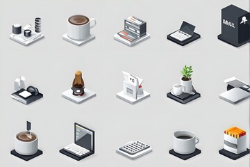 set of business icons