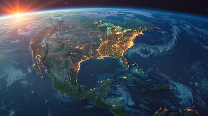 Wall Mural - Earth from Space at Night