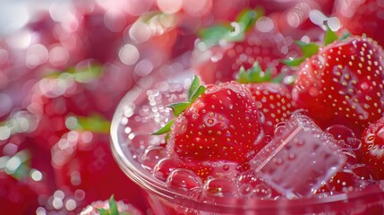 Poster - strawberries in a glass