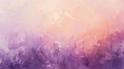 Poster - Abstract wallpaper in lilac and peach featuring dynamic brush strokes and floral shapes