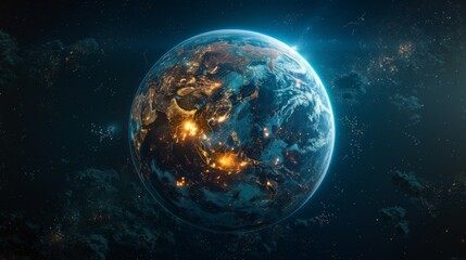 Wall Mural - Earth from Space at Night