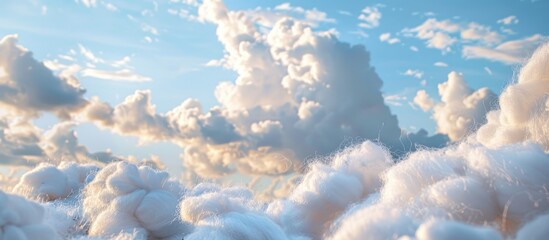 Sticker - Cotton wool wording set against a sky backdrop with clouds providing ample copy space image