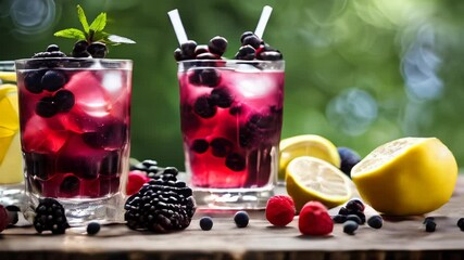 Sticker -  Refreshing summer cocktails with a twist of citrus and a splash of berries