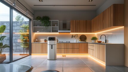 Wall Mural - Modern Minimalist Kitchen with Smart Appliances