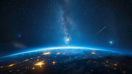 Wall Mural - Space and Earth View from Orbit