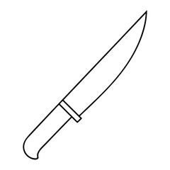 An outline kitchen knife easy drawing