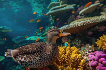 Wall Mural - swimming in the sea