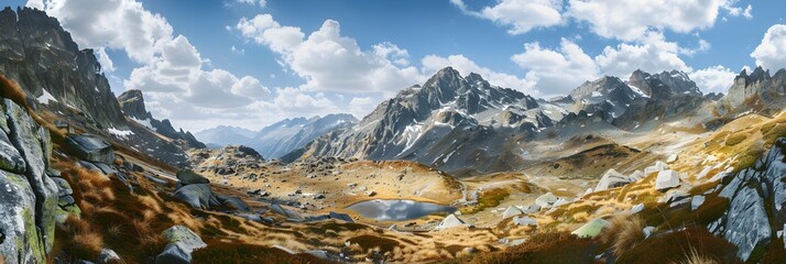 Wall Mural - mountain landscape. view of a mountain 