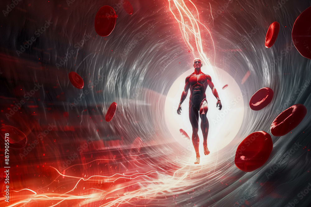 Stock-Foto „Human immune system, with white blood cells patrolling the ...