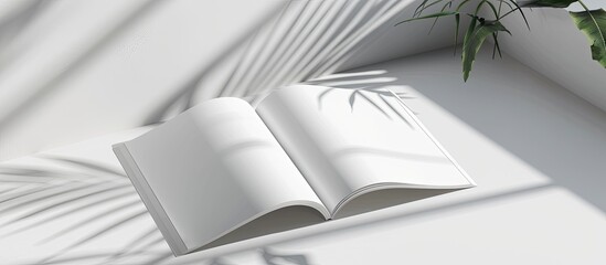 A white magazine mockup with copy space image set against a white background