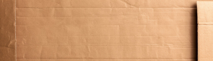 Poster - Corrugated cardboard texture showing natural brown color and vertical lines, ideal for backgrounds, packaging designs, and creative projects.