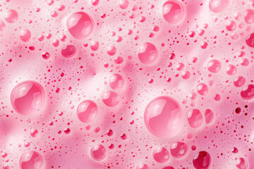 Poster - Vibrant pink bubbles on a smooth surface, showcasing abstract patterns and textures, perfect for backgrounds and artistic designs.
