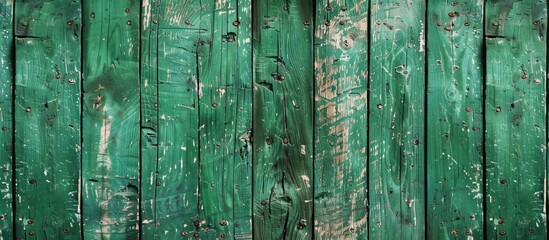 Leinwandbilder - Retro green wooden backdrop with imperfections and copy space image