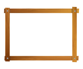 wooden frame isolated on white background. vector illustration.