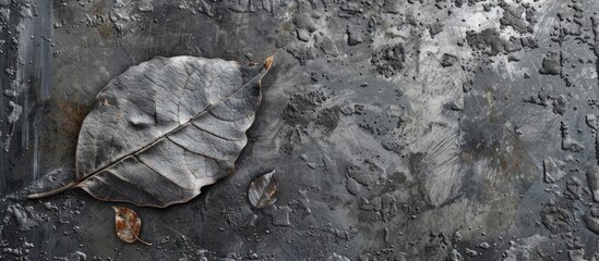 Aufkleber - Iron profile texture on a gray metal leaf background with copy space image