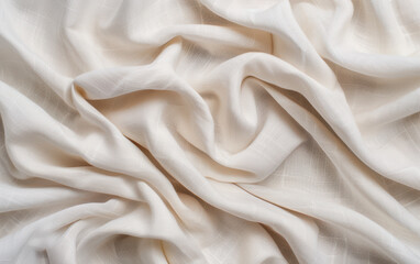 Poster - Elegant, soft, flowing white fabric with intricate textures and beautiful draping. Ideal for backgrounds, fashion, or interior design concepts.