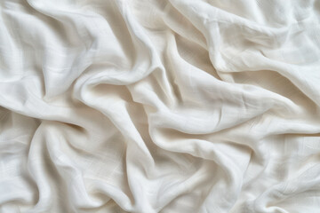 Poster - soft white fabric with gentle folds creating a textured and elegant appearance, ideal for background