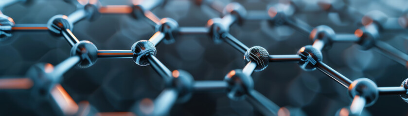 Poster - Close-up of a graphene molecular structure showcasing its hexagonal lattice, highlighting technology and innovation in material science.