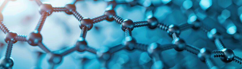 Poster - Close-up view of a  molecular structure abstract background representing advanced nanotechnology and scientific innovation.