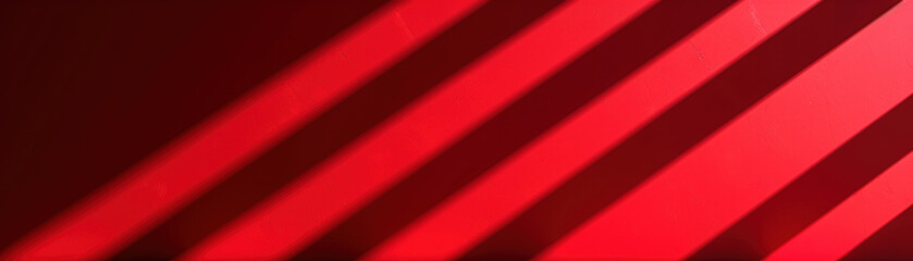 Poster - Abstract background featuring red wall with dynamic diagonal shadows, creating a striking visual pattern and artistic atmosphere.