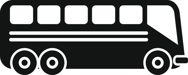 Aufkleber - Simple black silhouette city bus driving side view icon, isolated on a white background