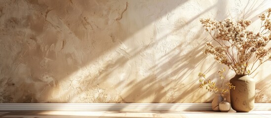 Poster - brown light backgrounds with beautiful decorations provide a simple textured surface for business ma