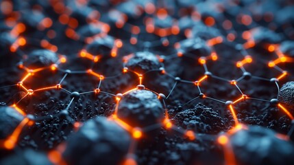 Poster - A close-up image of a nanotechnology network, showcasing the strength and durability of these materials.