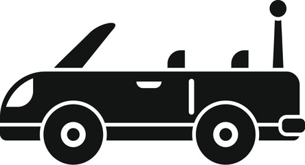 Poster - Black icon of a radio controlled toy car with an open roof