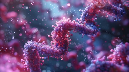 Poster - This image depicts a 3D visualization of the CRISPR Cas mechanism in action.