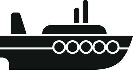 Sticker - Minimalist icon of a big ship floating on water