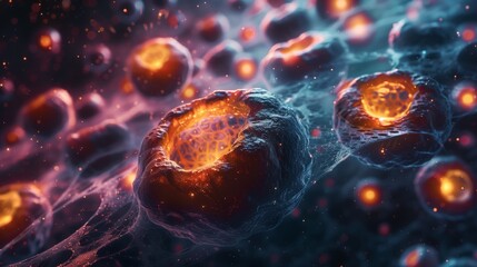 Poster - A close-up image showcasing the intricate detail of cells as captured through advanced imaging techniques.