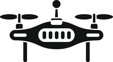 Canvas Print - Modern drone is hovering with its four propellers spinning