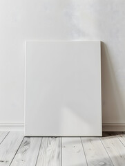 Canvas Print - blank art canvas mockup on the laminate floor against the white wall