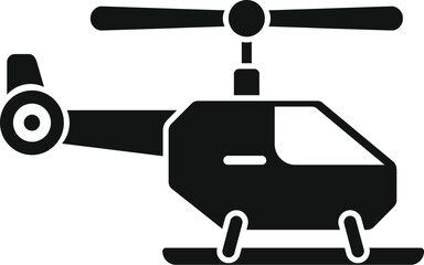 Poster - Silhouette icon of a modern helicopter standing on a landing platform