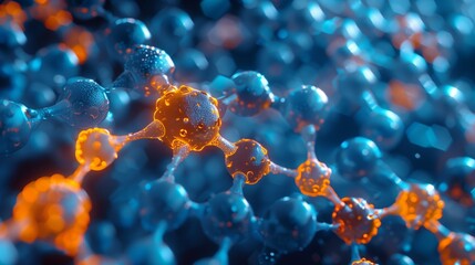 Poster - An up-close, abstract view of a nanomaterial structure, showcasing the intricate bonds and complex geometry.