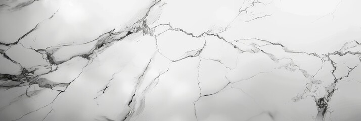 Poster - A high-resolution close-up photograph capturing the natural beauty of white marble, showcasing intricate veining and patterns