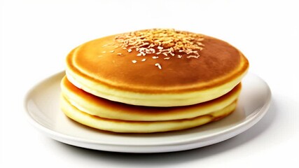 Canvas Print -  Deliciously goldenbrown pancakes ready to be enjoyed