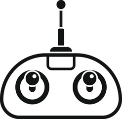 Poster - black and white icon of a radio remote control with antenna for controlling a drone