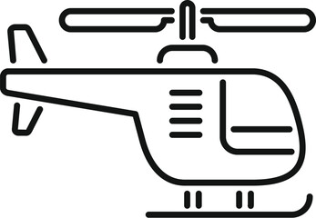 Poster - simple black and white icon of a helicopter, symbolizing air travel, transportation, and flight