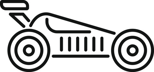 Poster - simple line drawing of a radio controlled toy car, evoking the concept of childhood hobbies