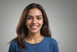© jarntag - Portrait view of a regular happy smiling Venezuela woman, ultra realistic, candid, social media, avatar image, plain solid background