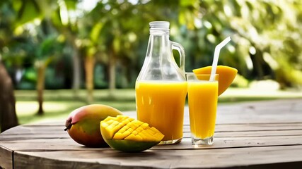 Sticker -  Freshly squeezed mango juice a tropical delight