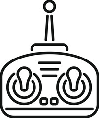 Poster - line drawing of a remote control featuring an antenna, joysticks, and buttons, ideal for concepts re