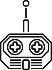 Poster - line art icon of a remote control with an antenna, perfect for projects related to technology, gamin