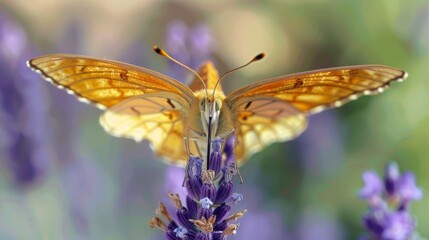 Canvas Print - Butterfly on Lavender.