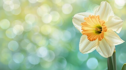 Canvas Print - Daffodil Flower with Bokeh Background.